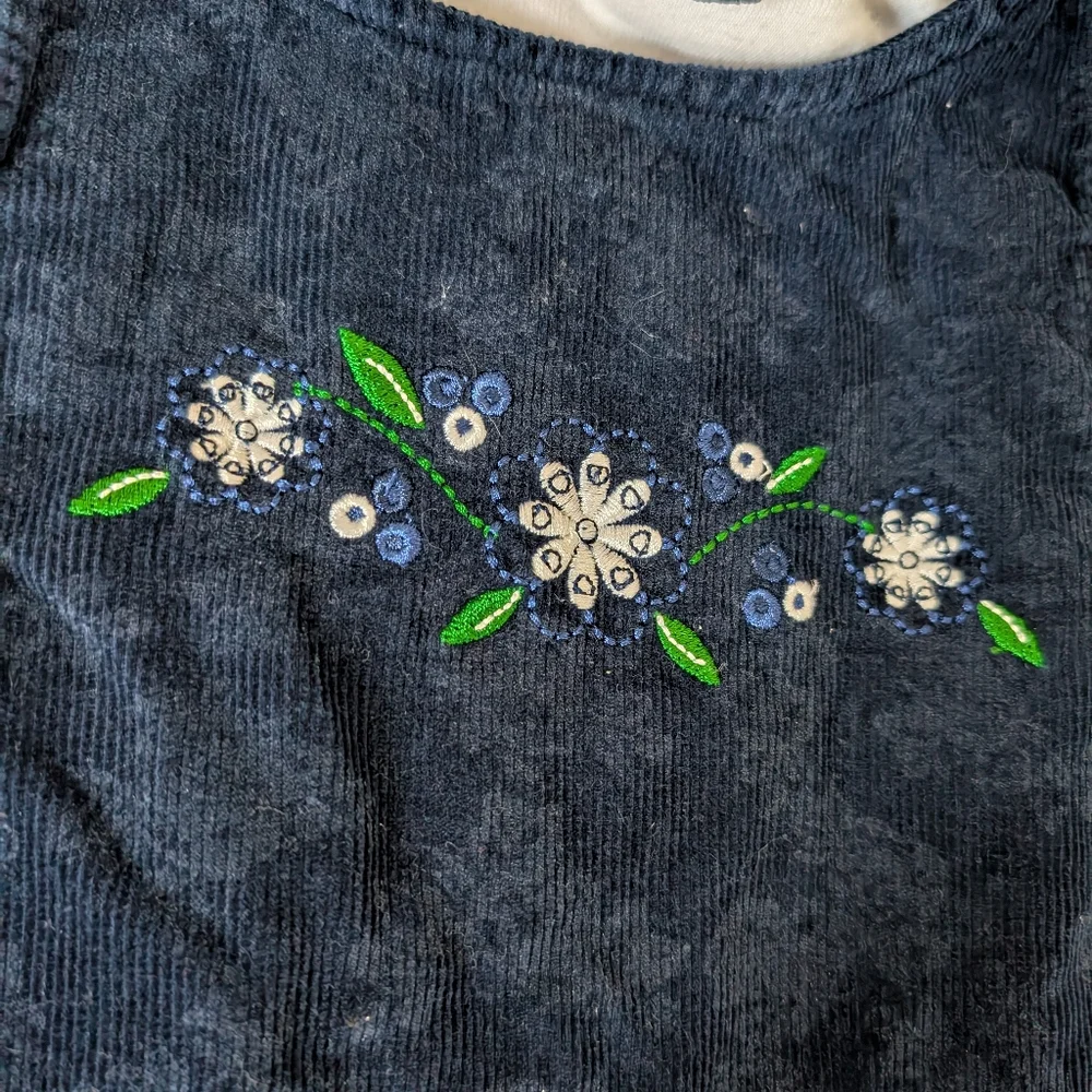 $ Vintage Samara Navy Velour Embroidered Dress With Matching‎ Turtleneck